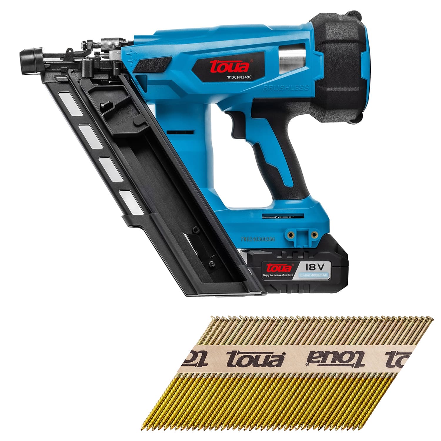 АКЦИЯ! НАБОР! Аккумуляторный гвоздезабивной пистолет Toua DCFN3490