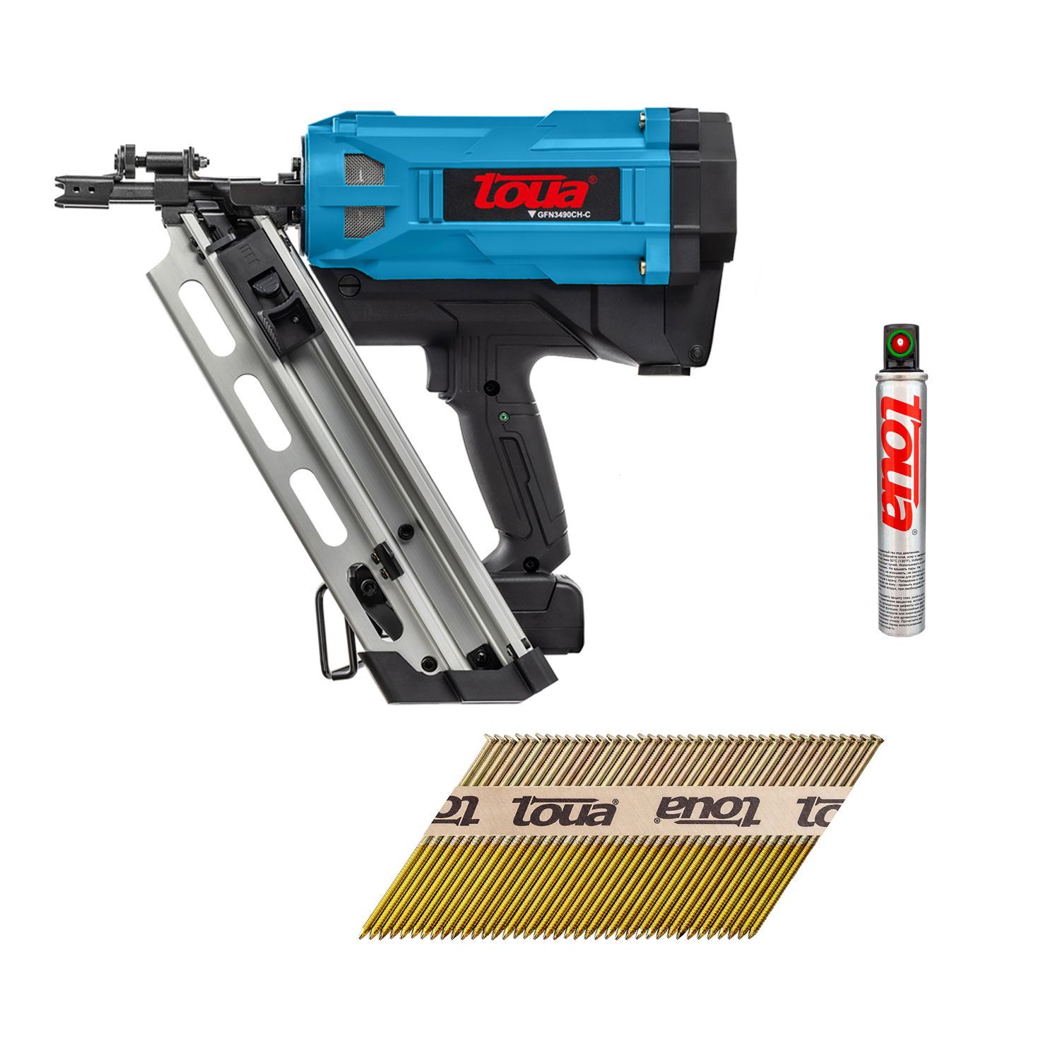 АКЦИЯ! НАБОР! Газовый гвоздезабивной пистолет Toua GFN3490CH-C