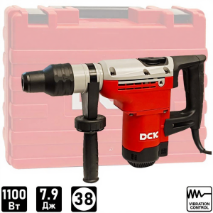 Перфоратор DCK KZC03-38, SDS max,1100Вт, 7.9Дж, 2реж, мет, корпус, гашение вибрации, кейс.